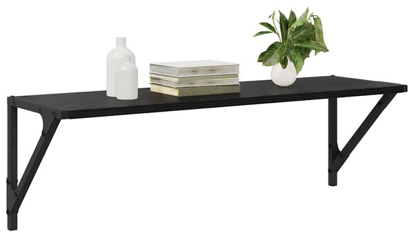 Falpolcok 2 pcs Fekete tölgy 80 x 25 x 25,5 cm Faanyag