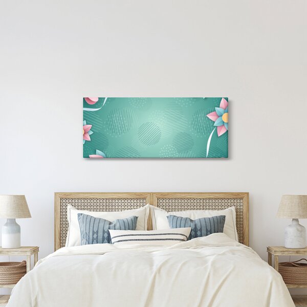 Kép - Körök virággal (120x50 cm)
