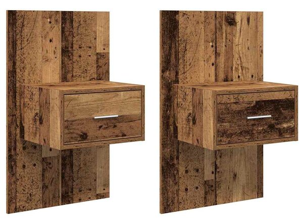 Éjjeliszekrény 2 db Öreg fa 50 x 32,5 x 80cm Szerelt Fa
