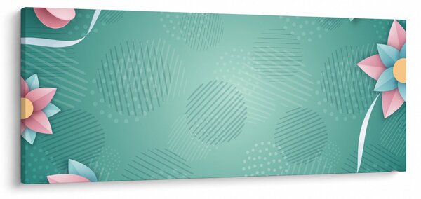 Kép - Körök virággal (120x50 cm)
