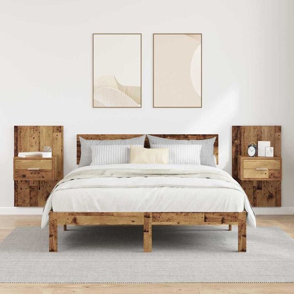 Éjjeliszekrény 2 db Öreg fa 50 x 32,5 x 80cm Szerelt Fa