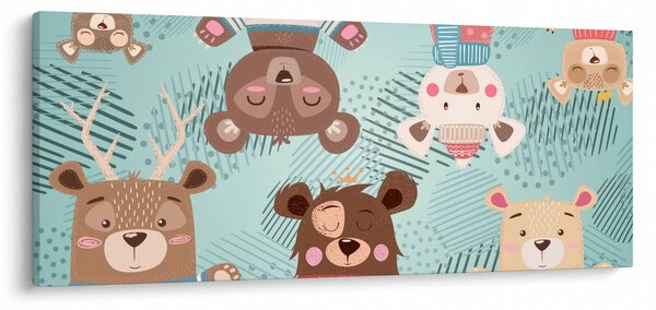 Kép - vidám mackók (120x50 cm)