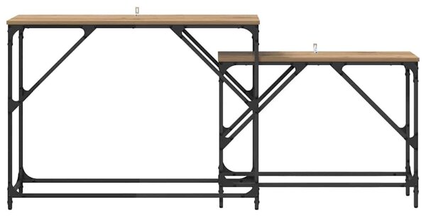 Konzolasztal 2 pcs Artisan tölgy 100 x 28 x 75 cm Faanyag