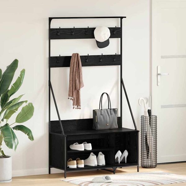 Ruhafogó polcokkal Fekete tölgy 100 x 41 x 184 cm Faanyag