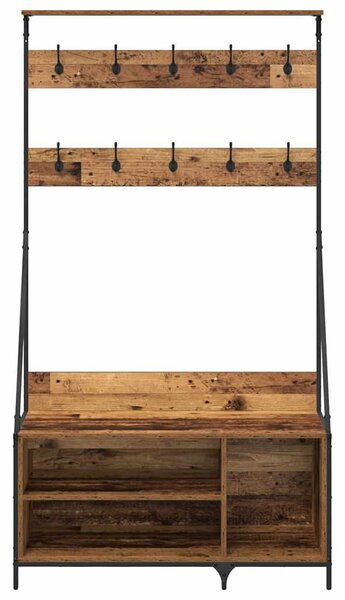 Ruhafogó polcokkal tárolóval Öreg fa 100 x 41 x 184 cm Faanyag