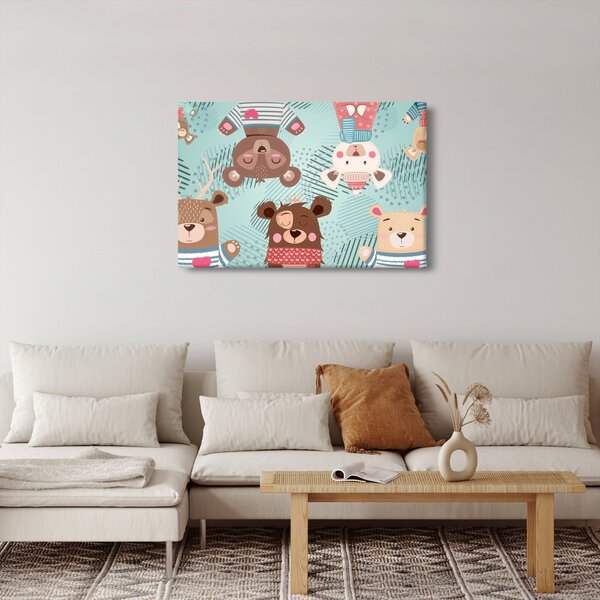 Kép - vidám mackók (90x60 cm)