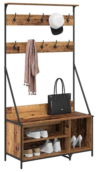 Ruhafogó polcokkal tárolóval Öreg fa 100 x 41 x 184 cm Faanyag