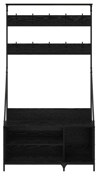 Ruhafogó polcokkal Fekete tölgy 100 x 41 x 184 cm Faanyag