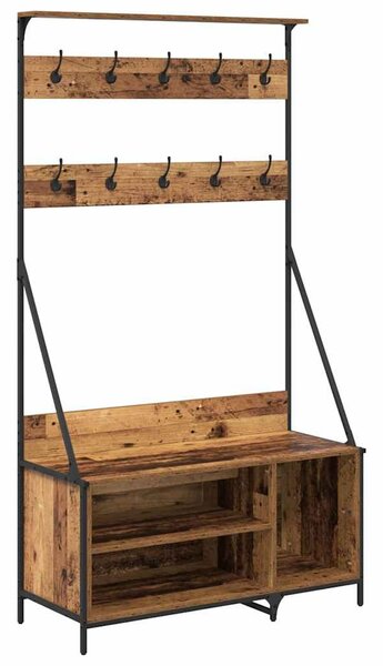 Ruhafogó polcokkal tárolóval Öreg fa 100 x 41 x 184 cm Faanyag