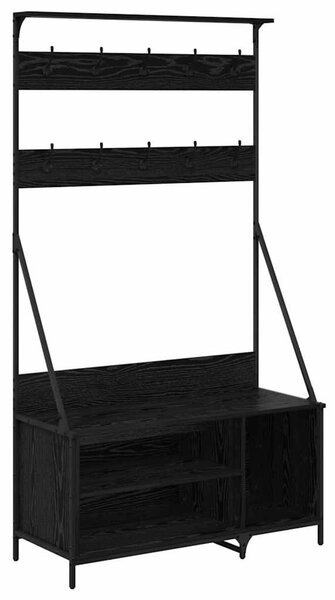 Ruhafogó polcokkal Fekete tölgy 100 x 41 x 184 cm Faanyag