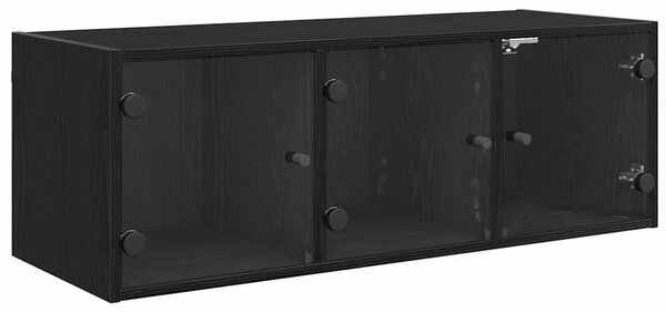 Fali Szekrény 102 x 37 x 35 cm Szerelt Fa Fekete tölgy