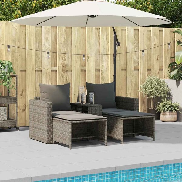 VidaXL 5 részes polyrattan kerti kanapé garnitúra párnákkal stackable