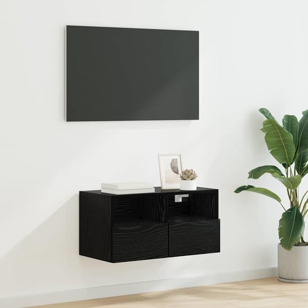 VidaXL TV Fali Szekrény Fekete tölgy 60 x 30 x 30 cm Faanyag