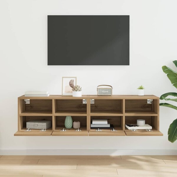 TV Fali Szekrények 2 pcs Artisan tölgy 60 x 30 x 30 cm Faanyag