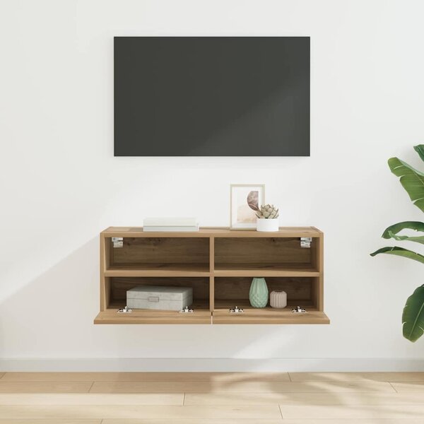 TV Fali Szekrény 80 x 30 x 30 cm Artisan tölgy Szerelt Fa