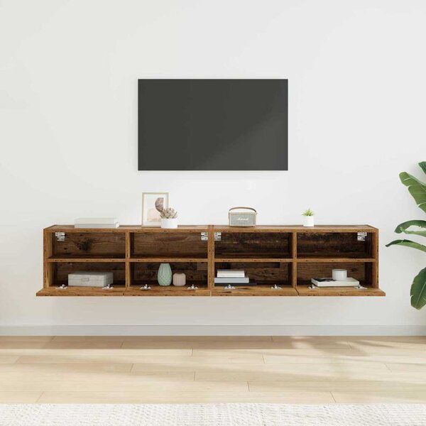 TV Fali Szekrények 2 pcs Öreg fa 80 x 30 x 30 cm Faanyag
