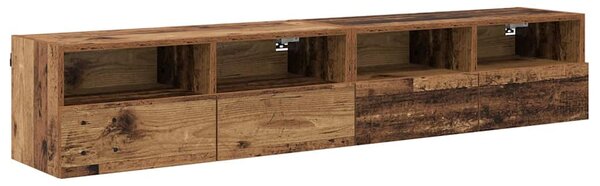 TV Fali Szekrények 2 pcs Öreg fa 80 x 30 x 30 cm Faanyag