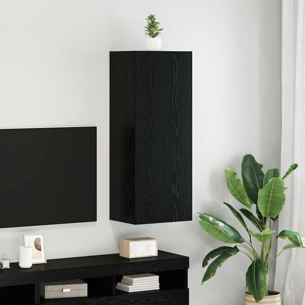 VidaXL TV Fali Szekrény Fekete tölgy 40,5 x 30 x 102 cm Faanyag