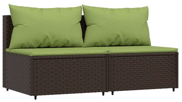 3 részes barna polyrattan kerti ülőgarnitúra párnával