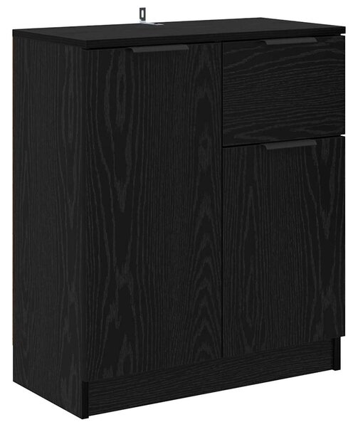 Oldalszekrények 2 pcs Fekete tölgy 60 x 30 x 70 cm Faanyag