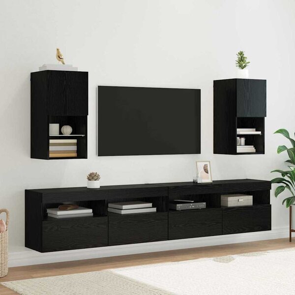 Falsítható TV Szekrény 30,5 x 30 x 60 cm Fekete tölgy