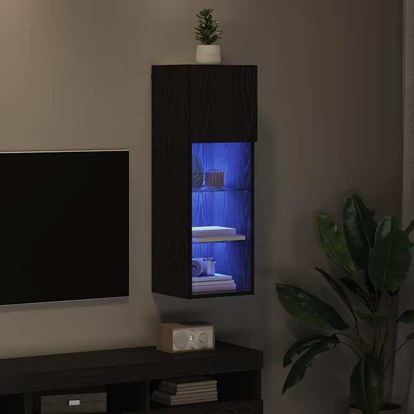 Falsítható TV Szekrény 30,5 x 30 x 90 cm Fekete tölgy