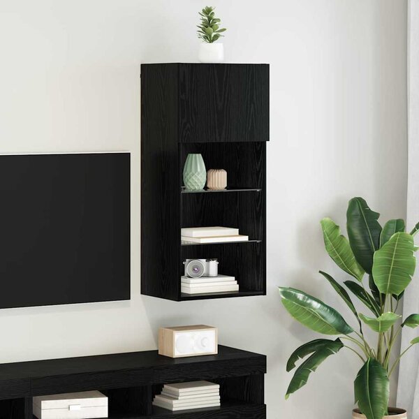 Falsítható TV Szekrény 40,5 x 30 x 90 cm Fekete tölgy