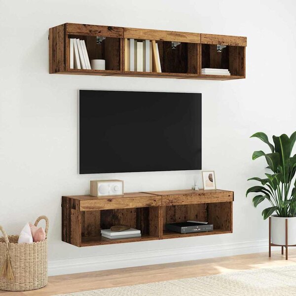 TV szekrények 2 pcs Öreg fa 60 x 30 x 30 cm Faanyag