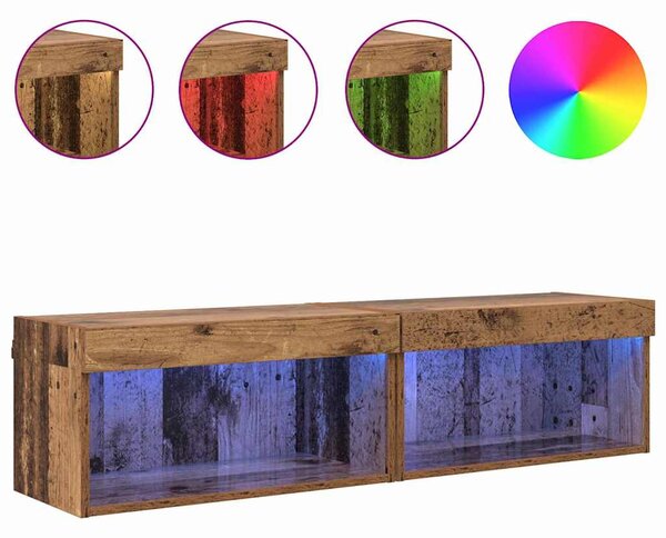 TV szekrények 2 pcs Öreg fa 60 x 30 x 30 cm Faanyag