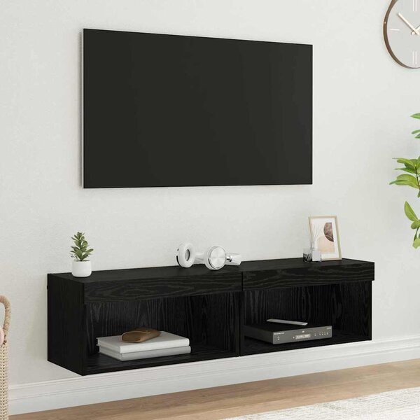 TV szekrény garnitúra 2 pcs Fekete tölgy 60 x 30 x 30 cm
