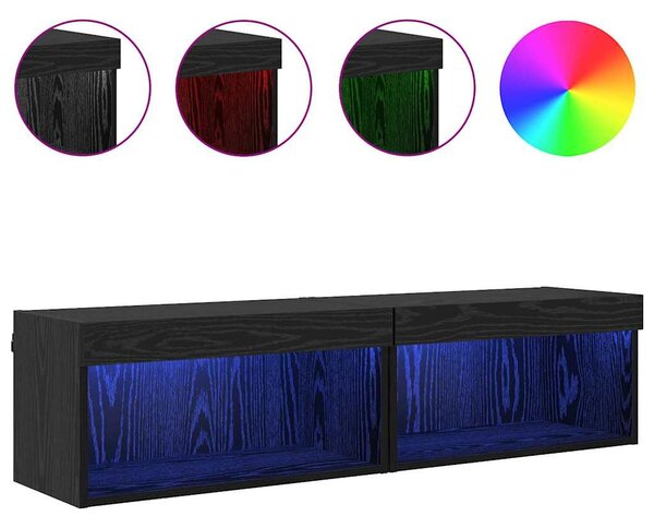 TV szekrény garnitúra 2 pcs Fekete tölgy 60 x 30 x 30 cm