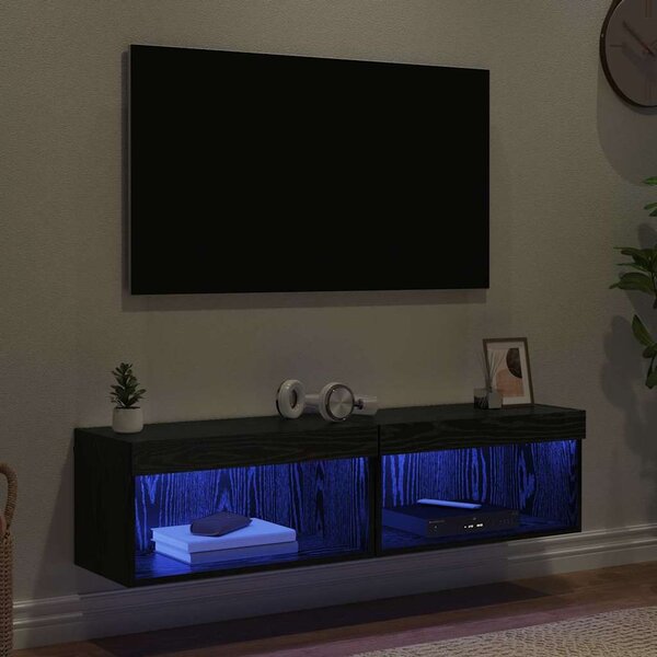 TV szekrény garnitúra 2 pcs Fekete tölgy 60 x 30 x 30 cm