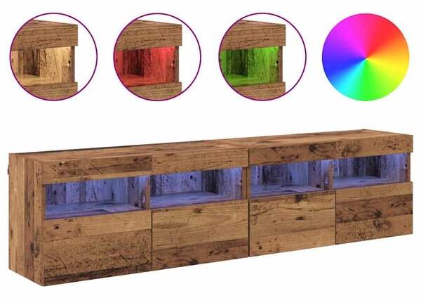 TV Fali Szekrények 2 pcs Öreg fa 80 x 30 x 40 cm Faanyag