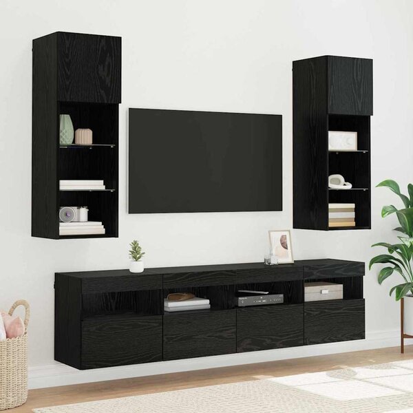 TV Fali Szekrény 40 x 30 x 40 cm Fekete tölgy Szerelt Fa