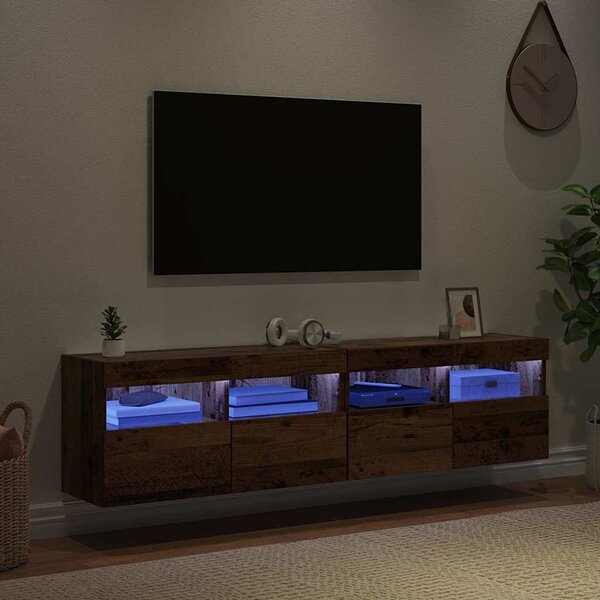 TV Fali Szekrények 2 pcs Öreg fa 80 x 30 x 40 cm Faanyag