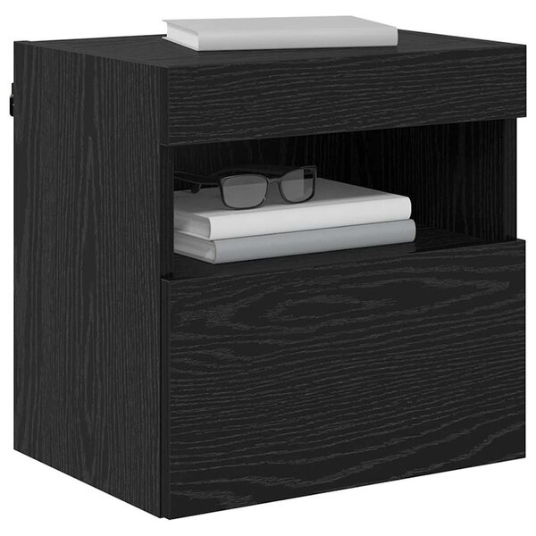 TV Fali Szekrény 40 x 30 x 40 cm Fekete tölgy Szerelt Fa