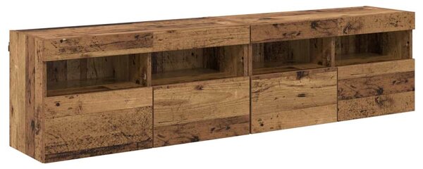 TV Fali Szekrények 2 pcs Öreg fa 80 x 30 x 40 cm Faanyag