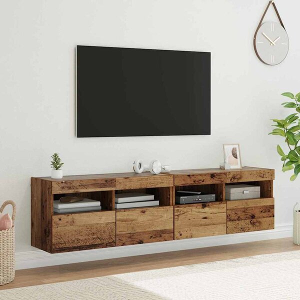 TV Fali Szekrények 2 pcs Öreg fa 80 x 30 x 40 cm Faanyag