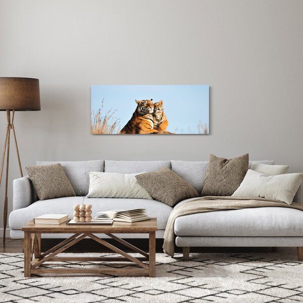 Kép - Tigris és a kölyke (120x50 cm)