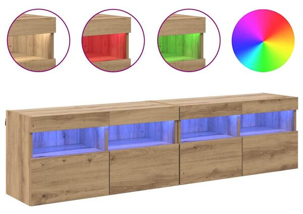 TV Fali Szekrények 2 pcs Artisan tölgy Faanyag