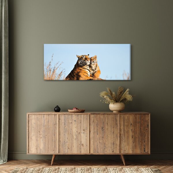 Kép - Tigris és a kölyke (120x50 cm)