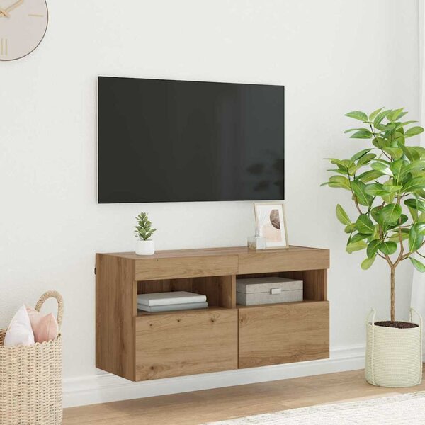 TV Fali Szekrény 80 x 30 x 40 cm Artisan tölgy Faanyag
