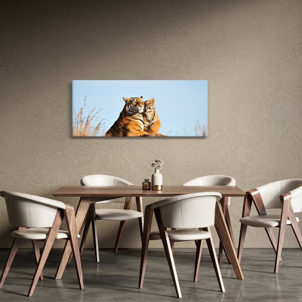 Kép - Tigris és a kölyke (120x50 cm)