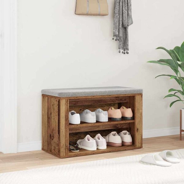 Cipőtartó polcokkal tárolóval Régi fa 75 x 35 x 45 cm Faanyag