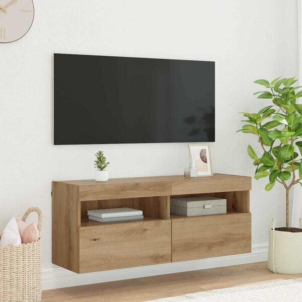 TV Fali Szekrény 100 x 30 x 40 cm Artisan tölgy Faanyag