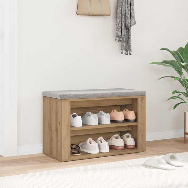 Cipőtartó polcokkal kézműves tölgy 75 x 35 x 45 cm Faanyag
