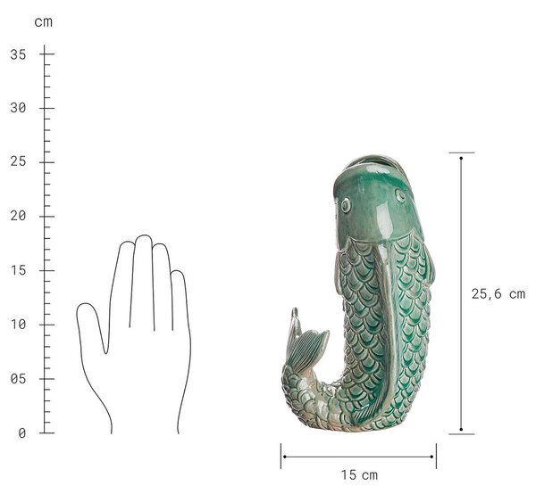 KOI váza, zsályazöld 26 cm