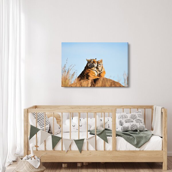 Kép - Tigris és a kölyke (90x60 cm)