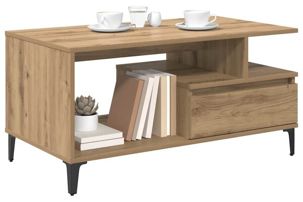 Dohányzóasztal kézműves tölgy 90 x 49 x 45 cm Faanyag