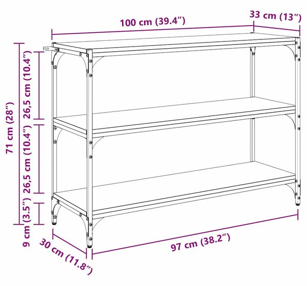 Könyvespolc Musta tammi 100 x 33 x 71 cm Faanyag